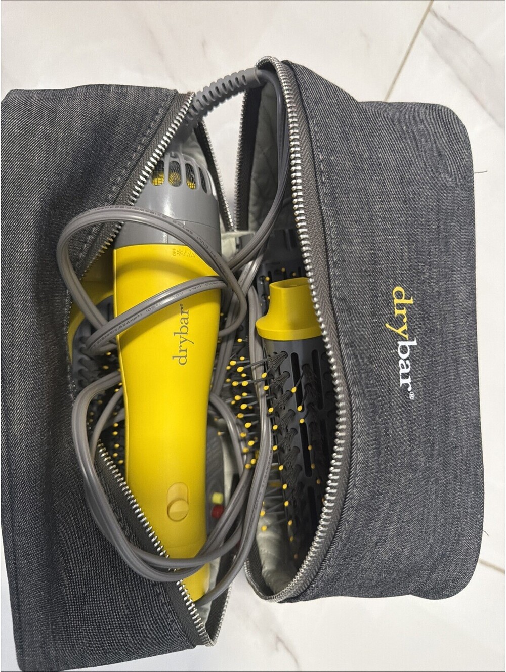 Drybar Triple Shot Interchangeable Blow-Dryer Brush Set, 3 Attachments & Bag NIB